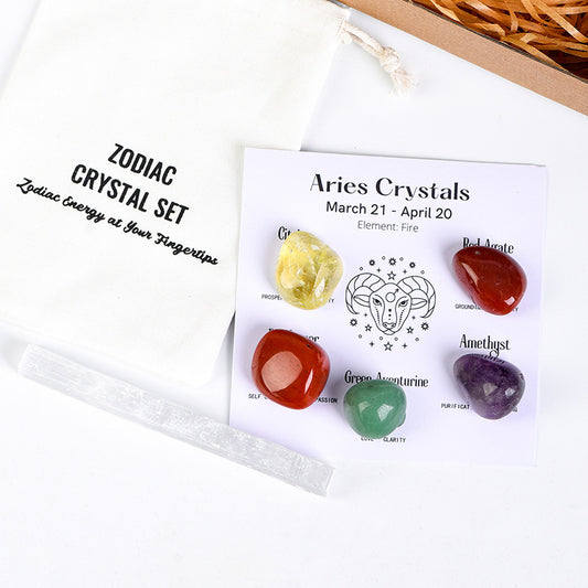twelve zodiac signs crystal raw stone
